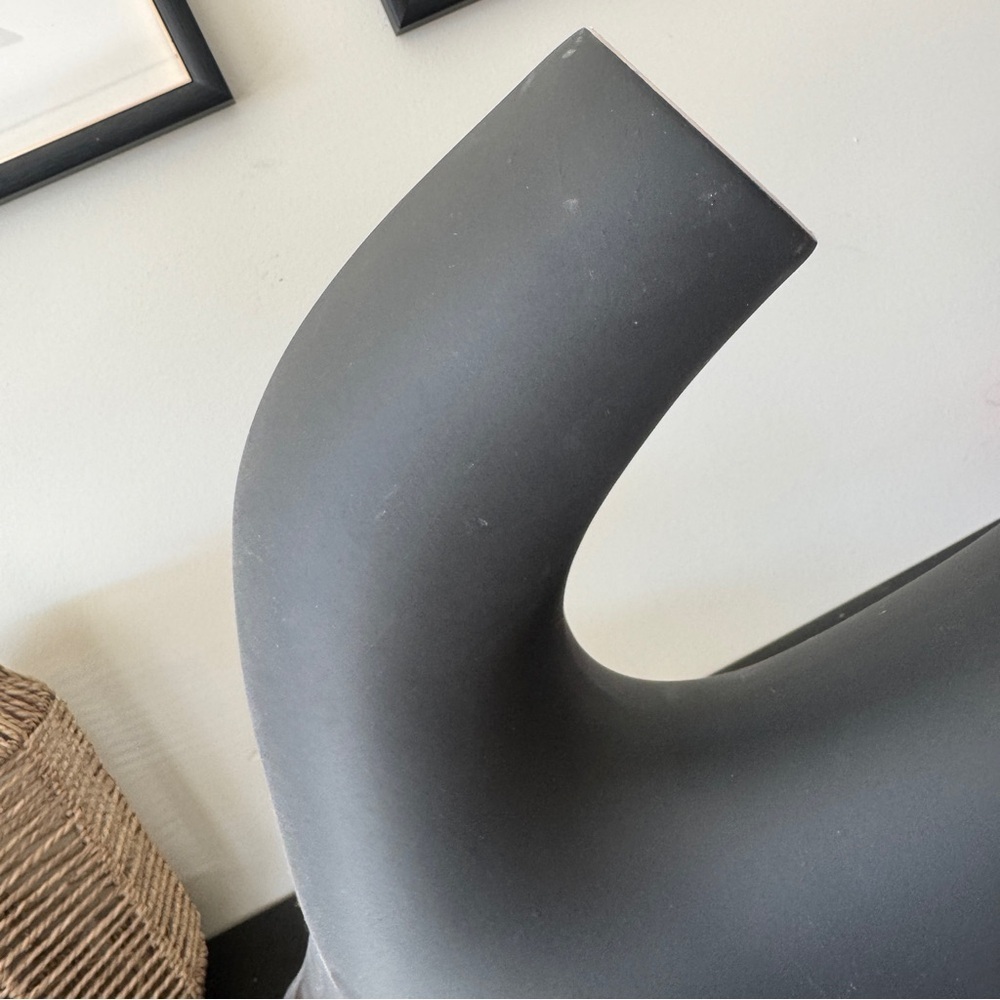 H&M Home large stoneware vase modern shelf decor cb2 irregular art arch rh - Picture 8 of 8